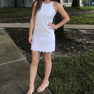 White Scalloped Cocktail Dress (Small)
